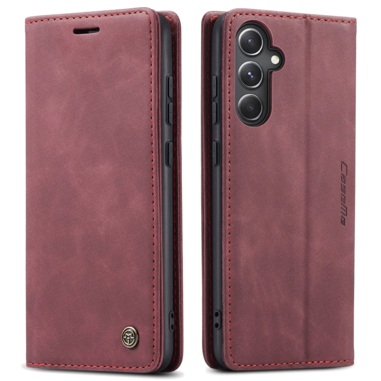 For Samsung Galaxy S23 FE 5G CaseMe 013 Multifunctional Horizontal Flip Leather Phone Case(Wine Red) by CaseMe