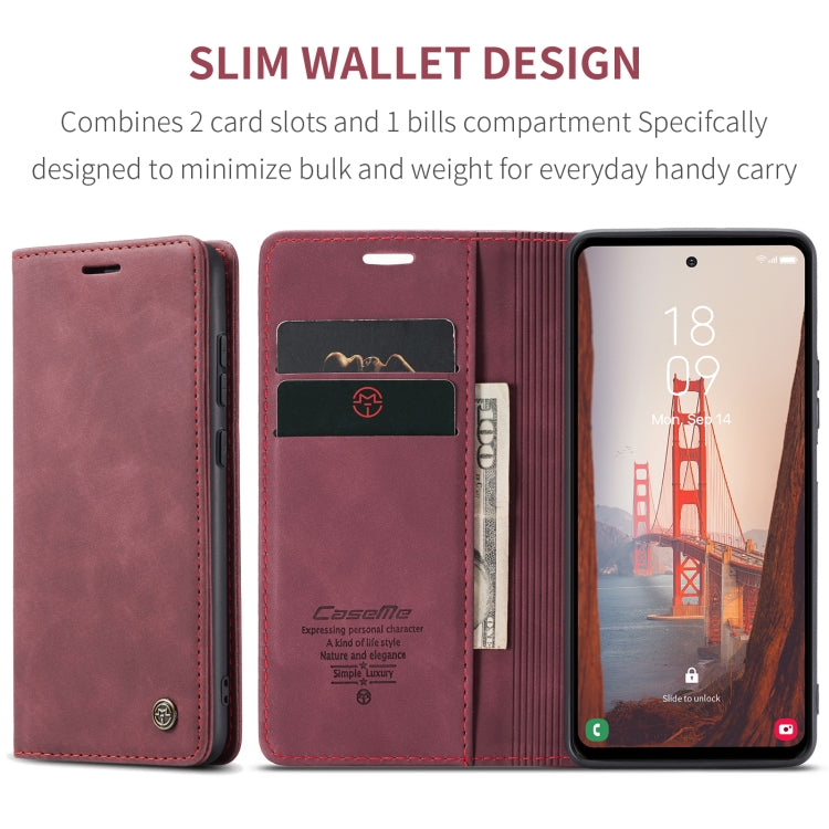 For Samsung Galaxy S23 FE 5G CaseMe 013 Multifunctional Horizontal Flip Leather Phone Case(Wine Red) by CaseMe