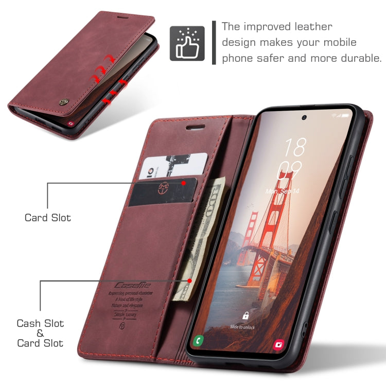 For Samsung Galaxy S23 FE 5G CaseMe 013 Multifunctional Horizontal Flip Leather Phone Case(Wine Red) by CaseMe