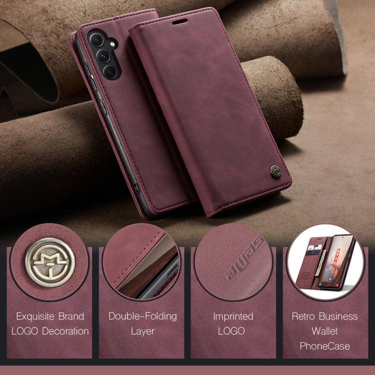 For Samsung Galaxy S23 FE 5G CaseMe 013 Multifunctional Horizontal Flip Leather Phone Case(Wine Red) by CaseMe