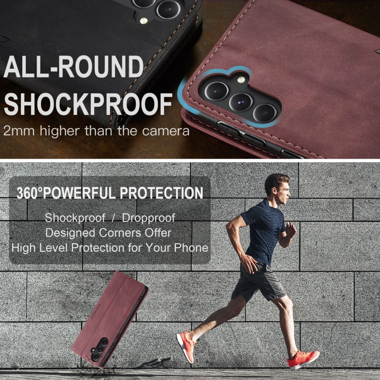 For Samsung Galaxy S23 FE 5G CaseMe 013 Multifunctional Horizontal Flip Leather Phone Case(Wine Red) by CaseMe