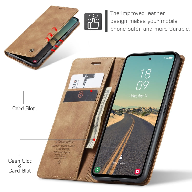 For Samsung Galaxy S23 FE 5G CaseMe 013 Multifunctional Horizontal Flip Leather Phone Case(Brown) by CaseMe