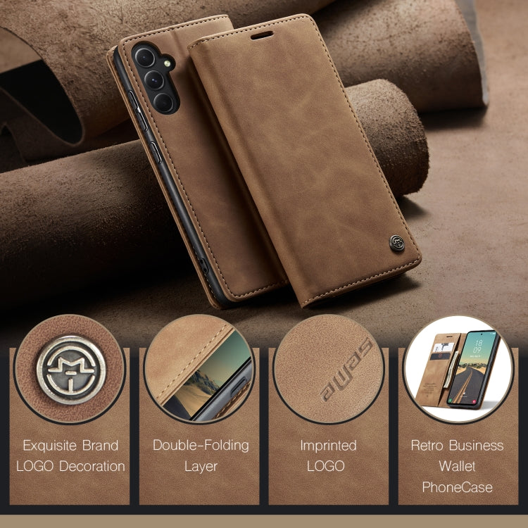 For Samsung Galaxy S23 FE 5G CaseMe 013 Multifunctional Horizontal Flip Leather Phone Case(Brown) by CaseMe