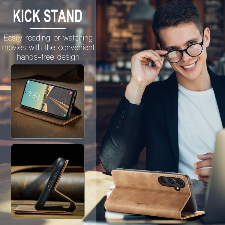 For Samsung Galaxy S23 FE 5G CaseMe 013 Multifunctional Horizontal Flip Leather Phone Case(Brown) by CaseMe