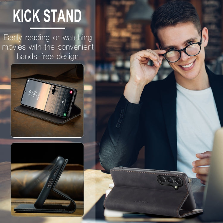 For Samsung Galaxy S23 FE 5G CaseMe 013 Multifunctional Horizontal Flip Leather Phone Case(Black) by CaseMe