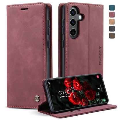 For Samsung Galaxy S24 5G CaseMe 013 Multifunctional Horizontal Flip Leather Phone Case(Wine Red) by CaseMe