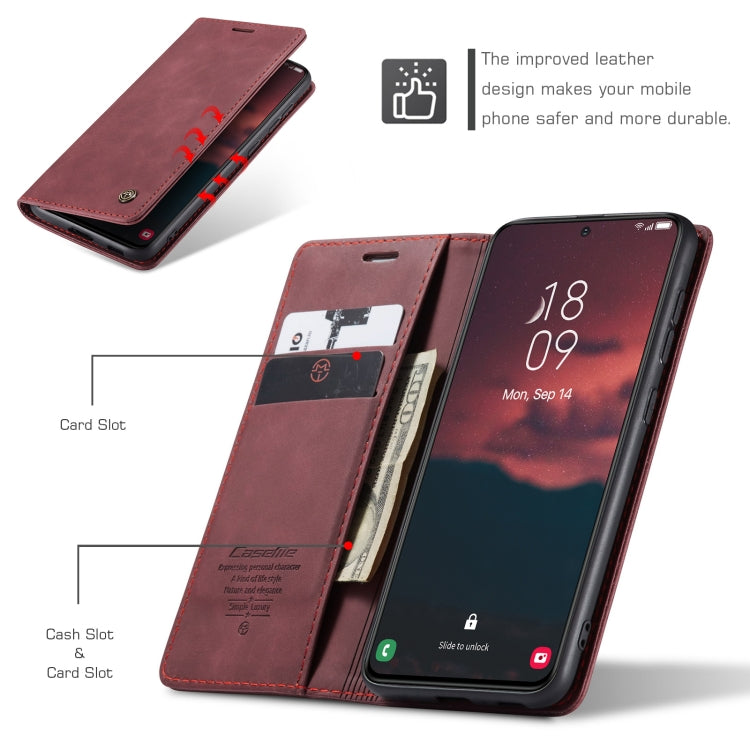 For Samsung Galaxy S24 5G CaseMe 013 Multifunctional Horizontal Flip Leather Phone Case(Wine Red) by CaseMe