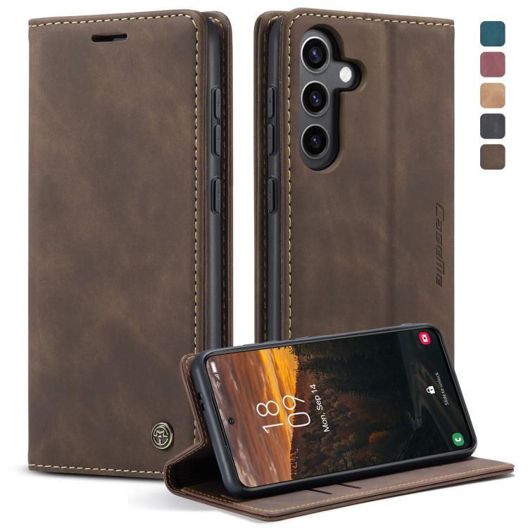 For Samsung Galaxy S24+ 5G CaseMe 013 Multifunctional Horizontal Flip Leather Phone Case(Coffee) by CaseMe