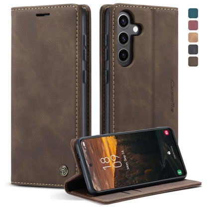 For Samsung Galaxy S24+ 5G CaseMe 013 Multifunctional Horizontal Flip Leather Phone Case(Coffee) by CaseMe