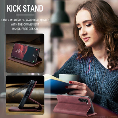 For Samsung Galaxy S24+ 5G CaseMe 013 Multifunctional Horizontal Flip Leather Phone Case(Wine Red) by CaseMe