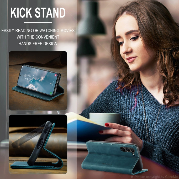 For Samsung Galaxy S24+ 5G CaseMe 013 Multifunctional Horizontal Flip Leather Phone Case(Blue) by CaseMe