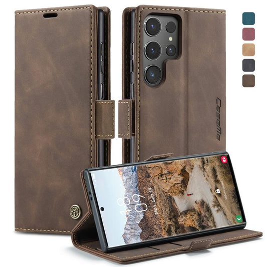 ForSamsung Galaxy S24 Ultra 5G CaseMe 013 Multifunctional Horizontal Flip Leather Phone Case(Coffee) by CaseMe