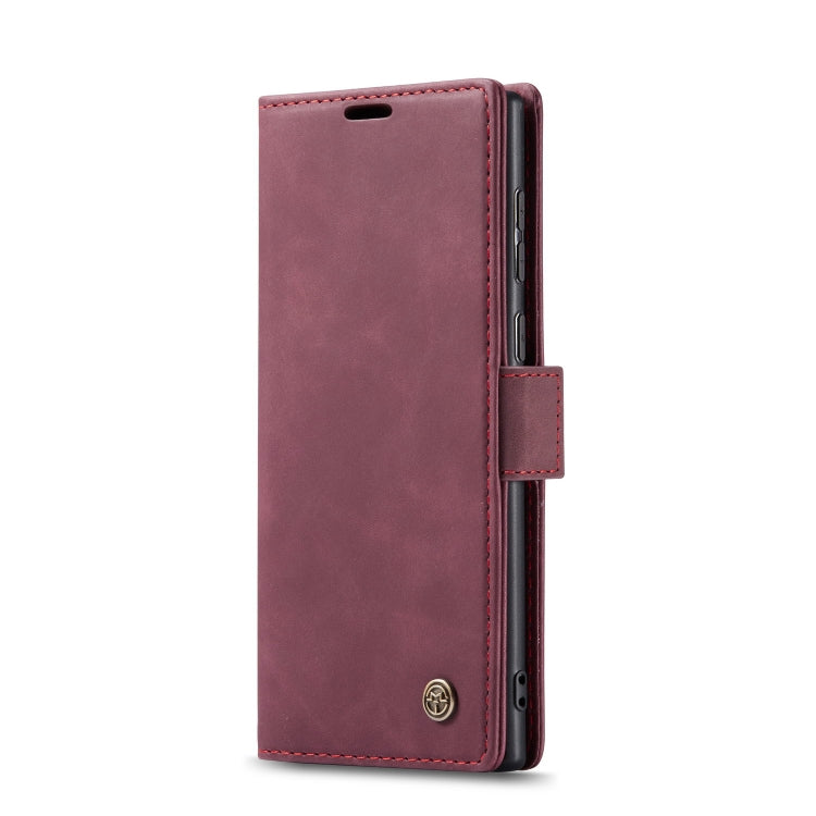ForSamsung Galaxy S24 Ultra 5G CaseMe 013 Multifunctional Horizontal Flip Leather Phone Case(Wine Red) by CaseMe