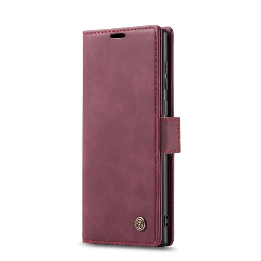 ForSamsung Galaxy S24 Ultra 5G CaseMe 013 Multifunctional Horizontal Flip Leather Phone Case(Wine Red) by CaseMe