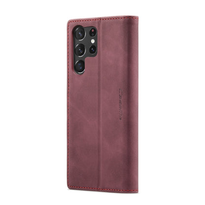 ForSamsung Galaxy S24 Ultra 5G CaseMe 013 Multifunctional Horizontal Flip Leather Phone Case(Wine Red) - Galaxy S24 Ultra 5G Cases by CaseMe | Online Shopping UK | buy2fix