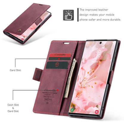 ForSamsung Galaxy S24 Ultra 5G CaseMe 013 Multifunctional Horizontal Flip Leather Phone Case(Wine Red) by CaseMe