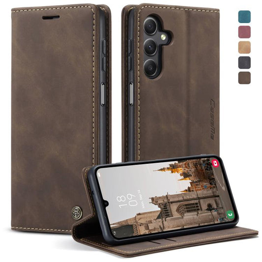 For Samsung Galaxy A15 5G CaseMe 013 Multifunctional Horizontal Flip Leather Phone Case(Coffee) by CaseMe