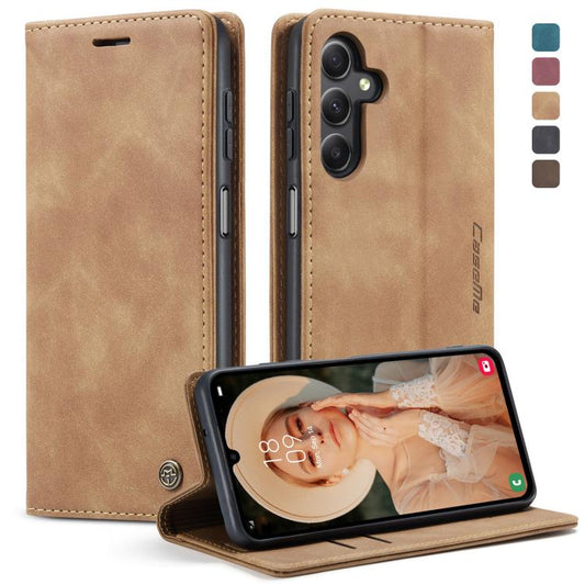 For Samsung Galaxy A15 5G CaseMe 013 Multifunctional Horizontal Flip Leather Phone Case(Brown) by CaseMe