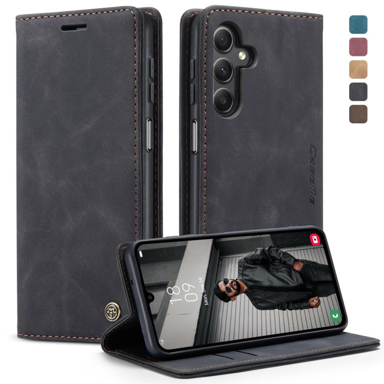 For Samsung Galaxy A15 5G CaseMe 013 Multifunctional Horizontal Flip Leather Phone Case(Black) by CaseMe