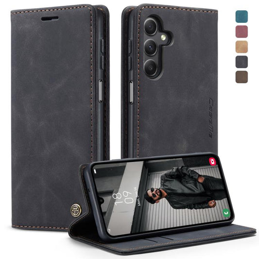 For Samsung Galaxy A15 5G CaseMe 013 Multifunctional Horizontal Flip Leather Phone Case(Black) by CaseMe