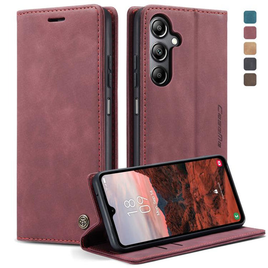 For Samsung Galaxy A05s CaseMe 013 Multifunctional Horizontal Flip Leather Phone Case(Wine Red) by CaseMe