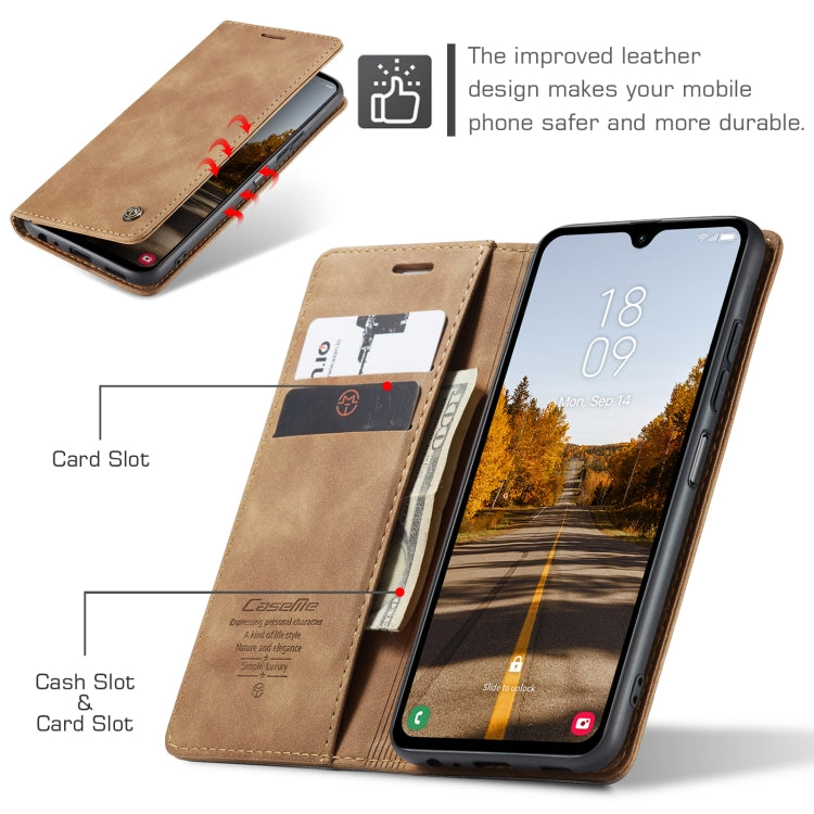 For Samsung Galaxy A05s CaseMe 013 Multifunctional Horizontal Flip Leather Phone Case(Brown) - Galaxy Phone Cases by CaseMe | Online Shopping UK | buy2fix