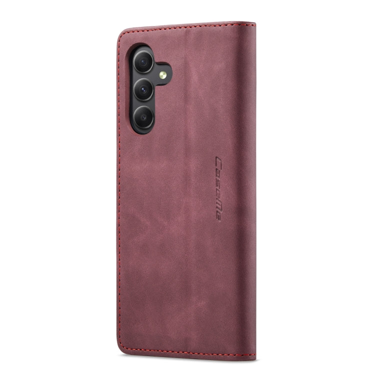 For Samsung Galaxy A25 5G CaseMe 013 Multifunctional Horizontal Flip Leather Phone Case(Wine Red) by CaseMe