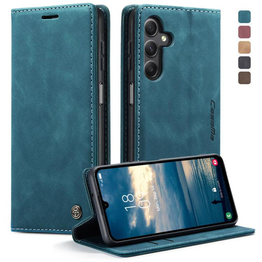 For Samsung Galaxy A25 5G CaseMe 013 Multifunctional Horizontal Flip Leather Phone Case(Blue) by CaseMe
