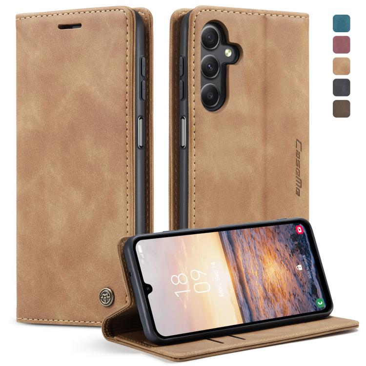 For Samsung Galaxy A25 5G CaseMe 013 Multifunctional Horizontal Flip Leather Phone Case(Brown) by CaseMe