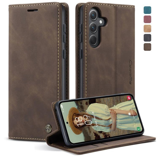 For Samsung Galaxy A35 5G CaseMe 013 Multifunctional Horizontal Flip Leather Phone Case(Coffee) by CaseMe