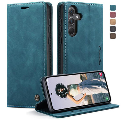 For Samsung Galaxy A35 5G CaseMe 013 Multifunctional Horizontal Flip Leather Phone Case(Blue) by CaseMe