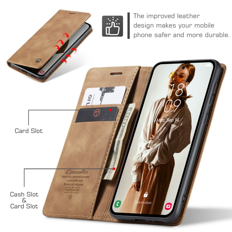 For Samsung Galaxy A35 5G CaseMe 013 Multifunctional Horizontal Flip Leather Phone Case(Brown) by CaseMe