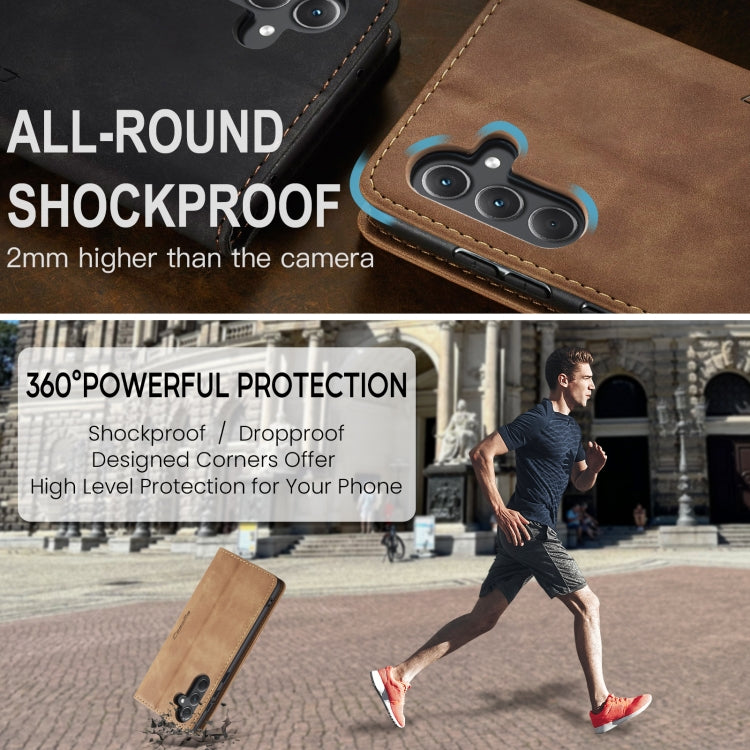 For Samsung Galaxy A35 5G CaseMe 013 Multifunctional Horizontal Flip Leather Phone Case(Brown) by CaseMe