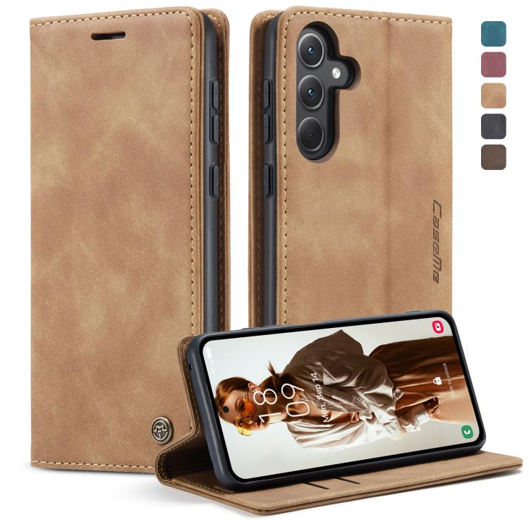 For Samsung Galaxy A35 5G CaseMe 013 Multifunctional Horizontal Flip Leather Phone Case(Brown) by CaseMe