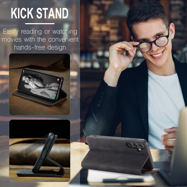 For Samsung Galaxy A35 5G CaseMe 013 Multifunctional Horizontal Flip Leather Phone Case(Black) by CaseMe