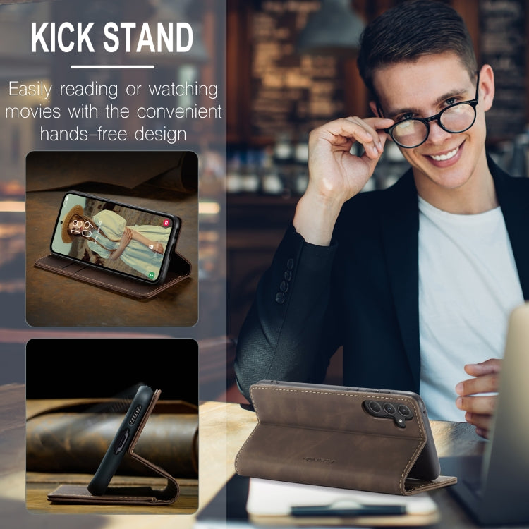 For Samsung Galaxy A55 5G CaseMe 013 Multifunctional Horizontal Flip Leather Phone Case(Coffee) by CaseMe