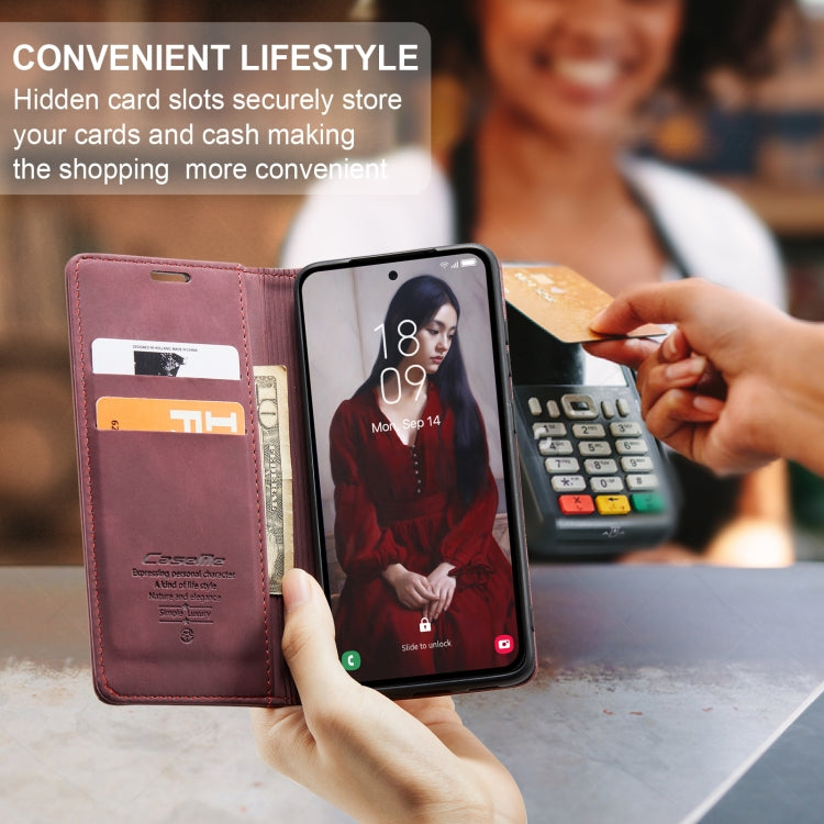 For Samsung Galaxy A55 5G CaseMe 013 Multifunctional Horizontal Flip Leather Phone Case(Wine Red) by CaseMe