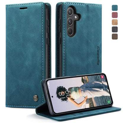 For Samsung Galaxy A55 5G CaseMe 013 Multifunctional Horizontal Flip Leather Phone Case(Blue) by CaseMe