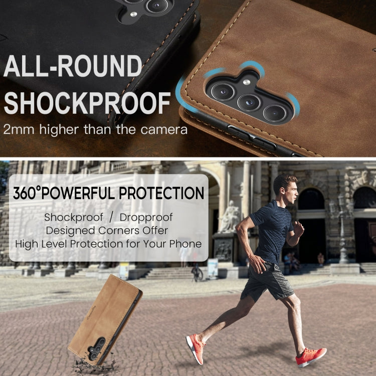 For Samsung Galaxy A55 5G CaseMe 013 Multifunctional Horizontal Flip Leather Phone Case(Brown) by CaseMe