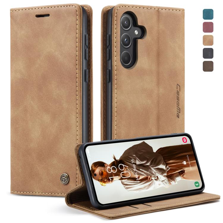 For Samsung Galaxy A55 5G CaseMe 013 Multifunctional Horizontal Flip Leather Phone Case(Brown) by CaseMe