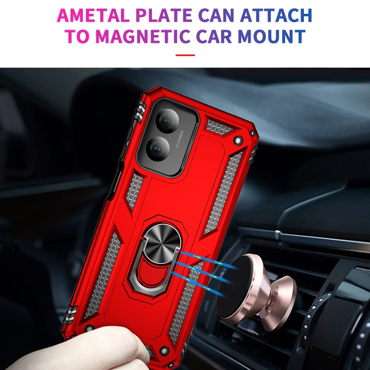 For Motorola Moto G Play 4G 2024 Shockproof TPU + PC Phone Case with Holder(Red) - Motorola Cases by buy2fix | Online Shopping UK | buy2fix