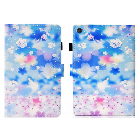 For Samsung Galaxy Tab A11+ / A9+ Coloured Drawing Stitching Flip PU Tablet Case with Sleep / Wake-up Function(Petal Rain) by buy2fix