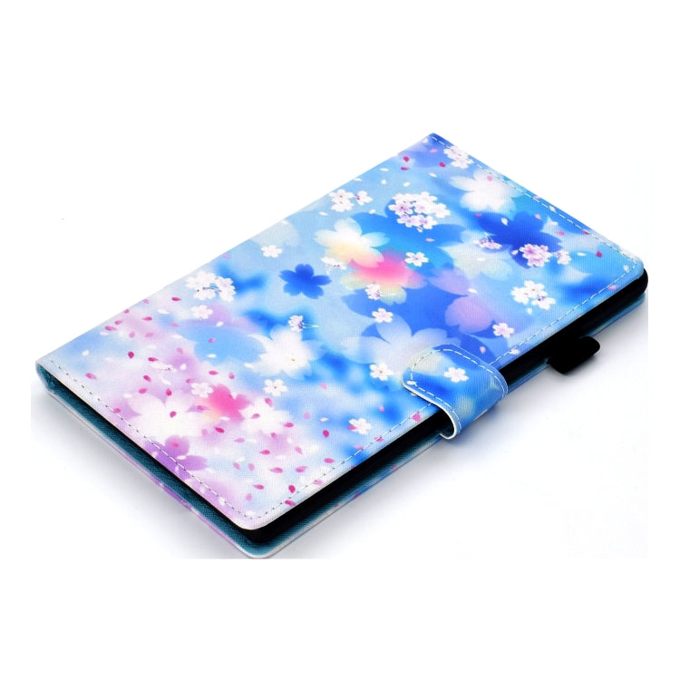 For Samsung Galaxy Tab A11+ / A9+ Coloured Drawing Stitching Flip PU Tablet Case with Sleep / Wake-up Function(Petal Rain) by buy2fix