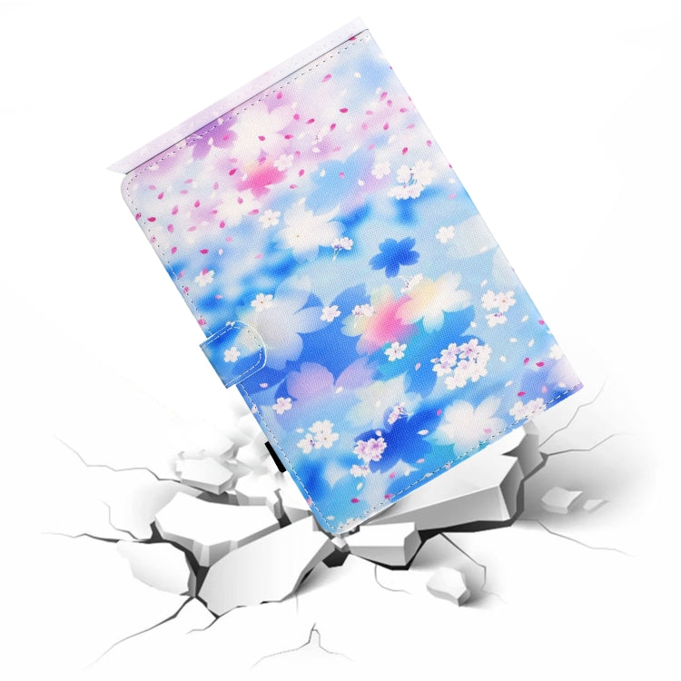 For Samsung Galaxy Tab A11+ / A9+ Coloured Drawing Stitching Flip PU Tablet Case with Sleep / Wake-up Function(Petal Rain) by buy2fix