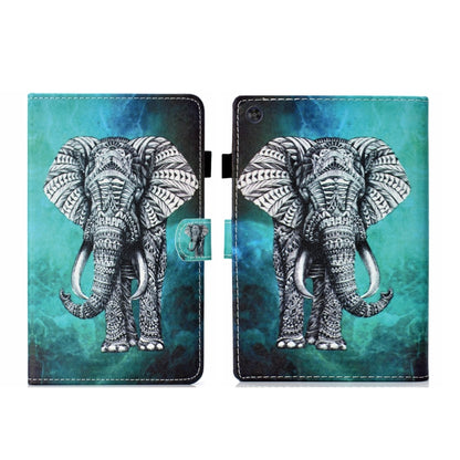 For Samsung Galaxy Tab A11+ / A9+ Coloured Drawing Stitching Flip PU Tablet Case with Sleep / Wake-up Function(Elephant) by buy2fix