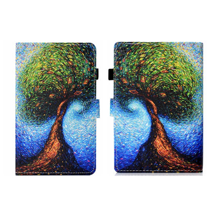 For Samsung Galaxy Tab A11+ / A9+ Coloured Drawing Stitching Flip PU Tablet Case with Sleep / Wake-up Function(Abstract Tree) by buy2fix