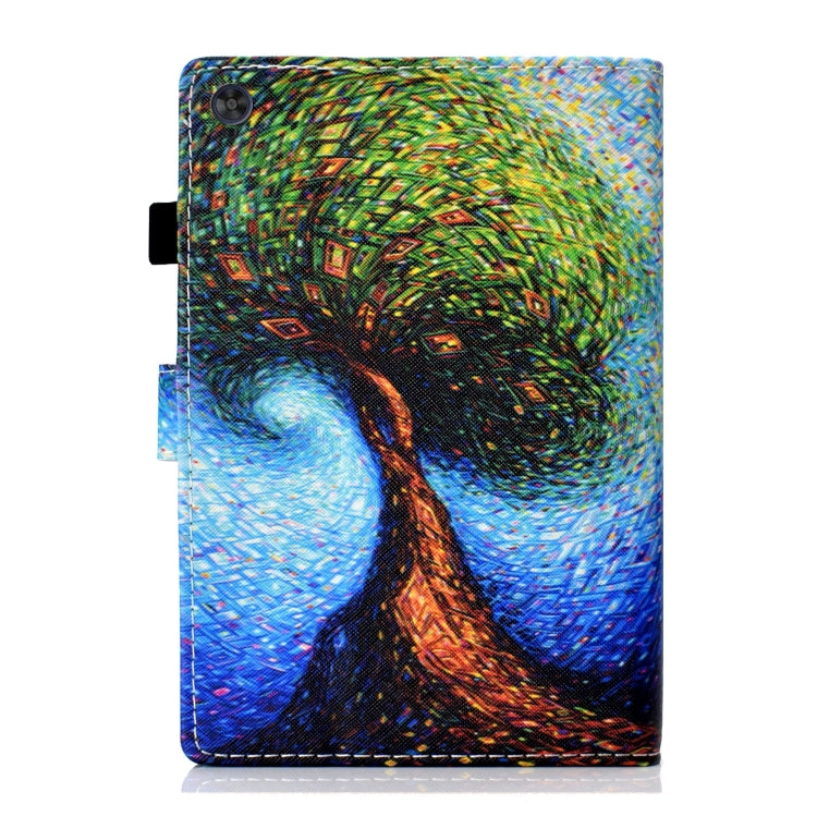 For Samsung Galaxy Tab A11+ / A9+ Coloured Drawing Stitching Flip PU Tablet Case with Sleep / Wake-up Function(Abstract Tree) by buy2fix