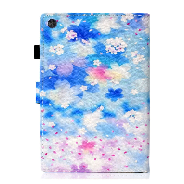 For Samsung Galaxy Tab A11 / A9 Coloured Drawing Stitching Flip PU Tablet Case with Sleep / Wake-up Function(Petal Rain) by buy2fix