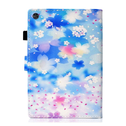 For Samsung Galaxy Tab A11 / A9 Coloured Drawing Stitching Flip PU Tablet Case with Sleep / Wake-up Function(Petal Rain) by buy2fix