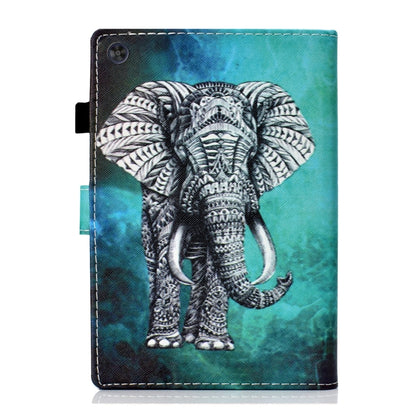 For Samsung Galaxy Tab A11 / A9 Coloured Drawing Stitching Flip PU Tablet Case with Sleep / Wake-up Function(Elephant) by buy2fix